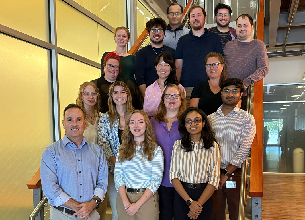 Gregory Lab Group Photo on Carmichael Staircase